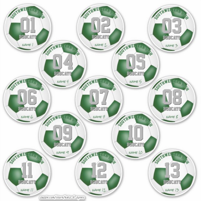 Sticker joueur de football féminin blanc vert ensemble de  (Devant)
