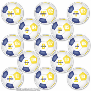 Sticker joueur de football individuel en or bleu