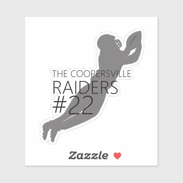 Sticker Joueur de football Silhouette équipe personnalisée (Feuille)