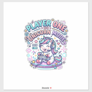 Sticker Joueur de licorne Un mode licorne Style rétro Grap