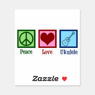 Sticker Joueur de Peace Love Ukulele