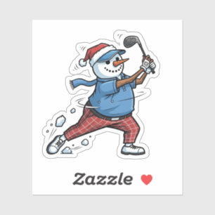 Sticker Joueur de tennis Bonhomme de neige Noël 2026 Vacan
