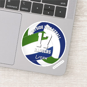 Sticker joueur de volley-ball bleu vert