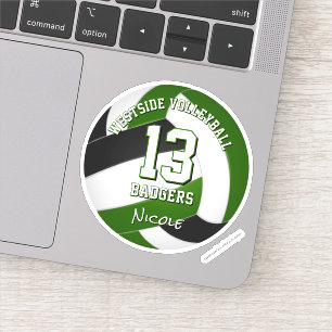 Sticker joueur de volley-ball couleur verte noire