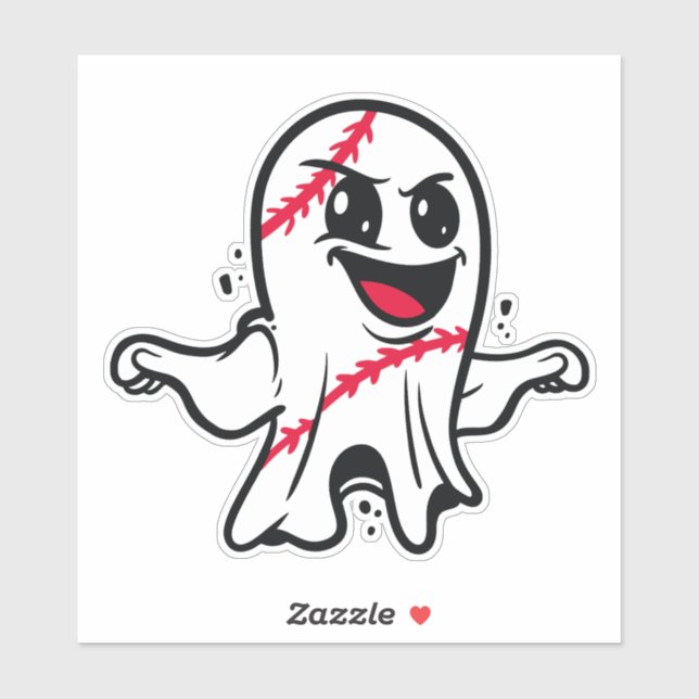 STICKER JOUEUR GHOST HALLOWEEN BASEBALL (Feuille)
