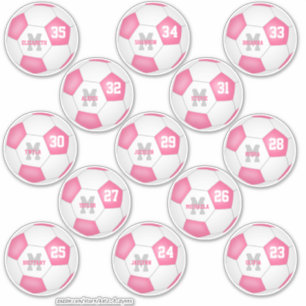 Sticker joueurs de football individuels roses