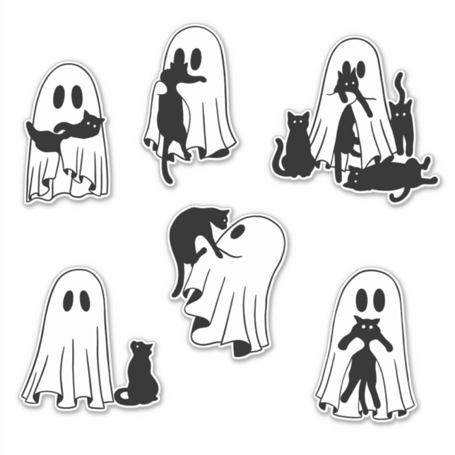 Sticker Joueurs Ghosts mignon Ghost et Black Cat Pack (Devant)