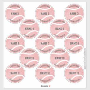 Sticker joueurs personnalisés rose girly noms ensemble de