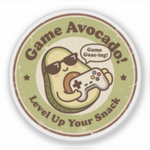 Sticker Jouez à l'avocat ! Montez de niveau votre snack
