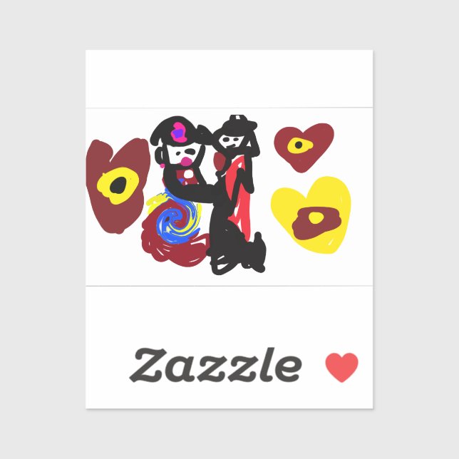 Sticker Jour de danse de rêve de la Saint-Valentin (Feuille)