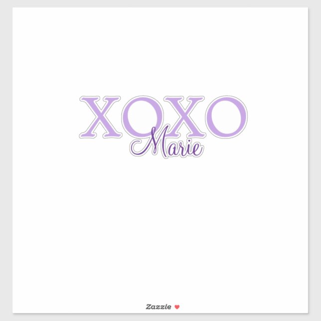 Sticker Jour de la Saint Valentin Xoxo ajouter nom pastel  (Feuille)