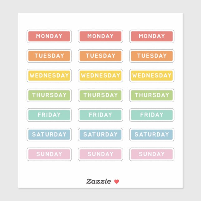 Sticker Jour de la semaine (Feuille)