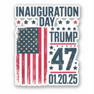 Sticker Jour de l'investiture 47 Président Donald Trump 20