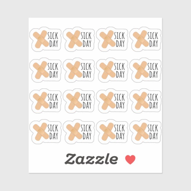 Sticker Jour de maladie Médipatches Jour de congé Rappel B (Feuille)