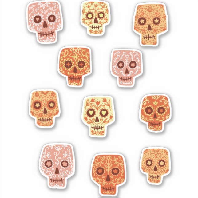 Sticker Jour du crâne de sucre des morts (Devant)
