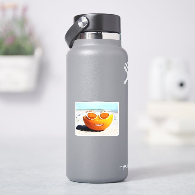 Sticker Journée Ensoleillée Plage Orange (HydroFlask)