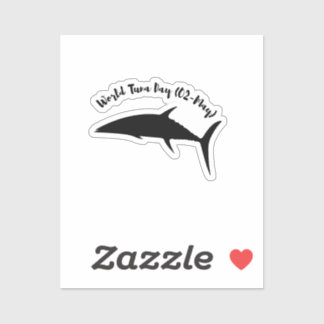 Sticker Journée mondiale du thon 2 mai noir blanc