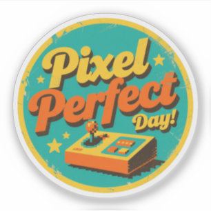 Sticker Journée Pixel Parfaite Design Rétro de Jeu Drôle