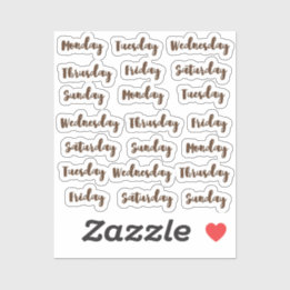 Sticker Jours de la semaine brosse cursive
