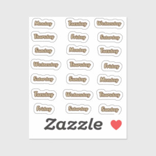 Sticker Jours de la semaine cursive