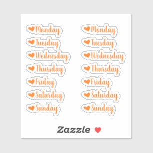 Sticker Jours de la semaine Organisateurs de cardiologie O