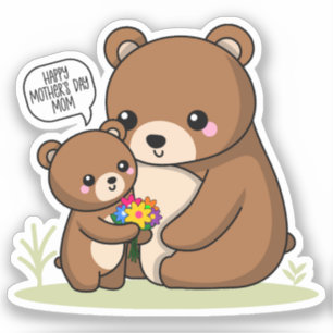 Sticker Joyeuse fête des mères Maman mignonne Mama Bear an