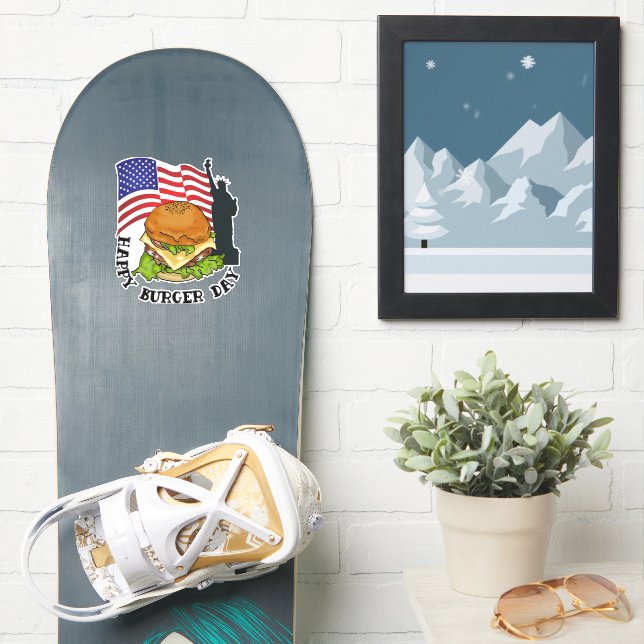 Sticker Joyeuse journée de burger (Snowboard)