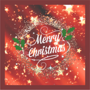 Sticker Joyeuse parties scintillant rouge de Noël et étinc