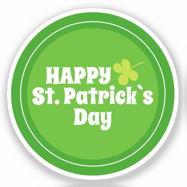 Sticker Joyeuse Saint Patrick`s day Green Lucky Shamrock (Recto)