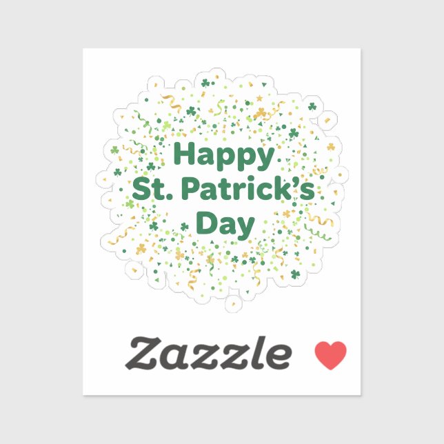 Sticker Joyeuse Saint-Patrick Simple Confetti Vert Or  (Feuille)
