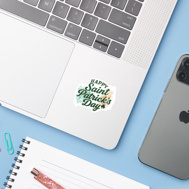 Sticker Joyeuse Saint-Patrick vintage  (Ordinateur portable avec iPhone)