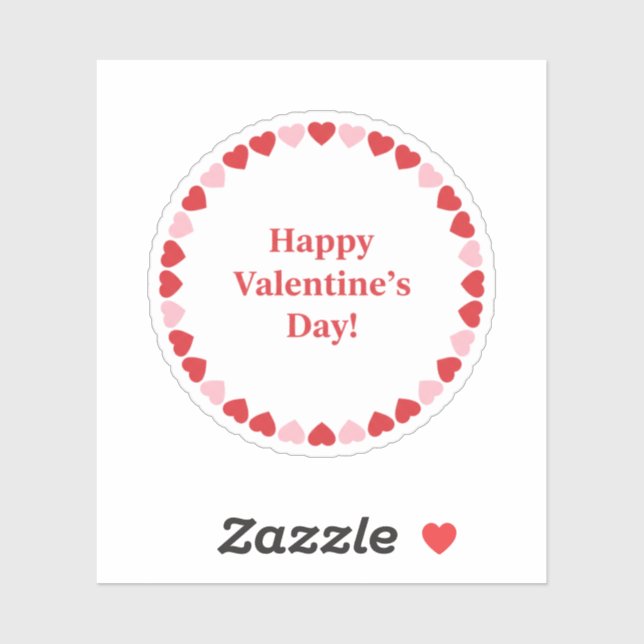 Sticker Joyeuse Saint-Valentin Classique Bordure de Cœur R (Feuille)