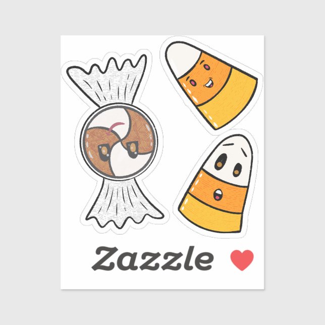 Sticker Joyeuses bonbons d'Halloween (Feuille)