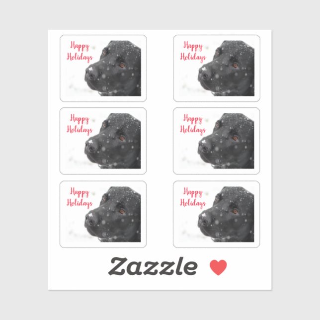 Sticker Joyeuses vacances Black Lab (Feuille)