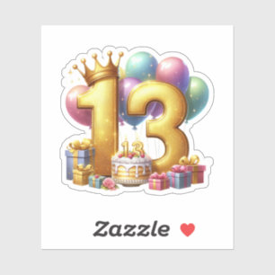 Sticker Joyeux 13e anniversaire