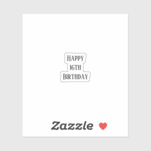 Sticker Joyeux 16e anniversaire Seize ans personnalisés 20