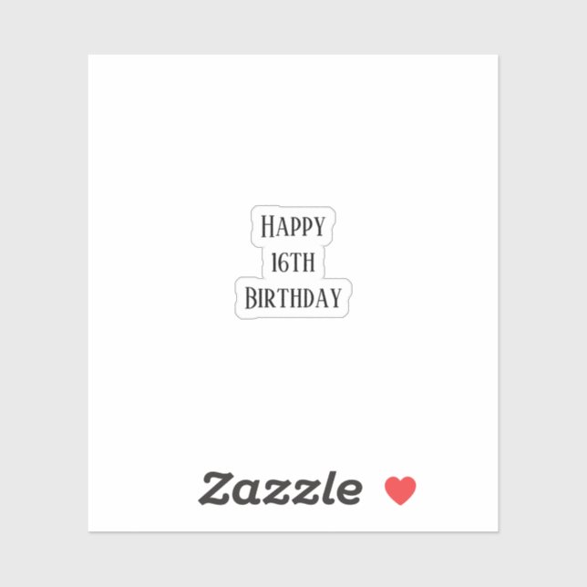 Sticker Joyeux 16e anniversaire Seize ans personnalisés 20 (Feuille)