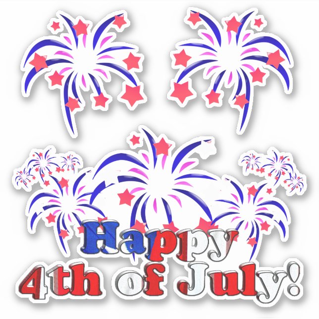 Sticker Joyeux 4 juillet * Fête de l'Indépendance (Devant)