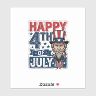 Sticker Joyeux 4 juillet vintage oncle patriotique chemise