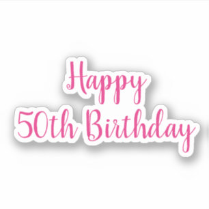 Sticker Joyeux 50e anniversaire Pink Colorful Fabulous 202