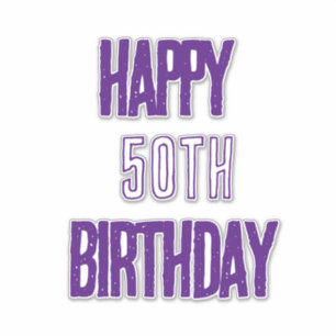 Sticker Joyeux 50e anniversaire Purple Fabulous Fabulous E