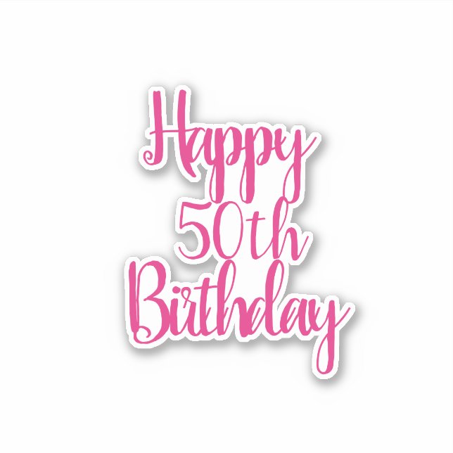 Sticker Joyeux 50e anniversaire rose Fabulous Elegant 2020 (Devant)