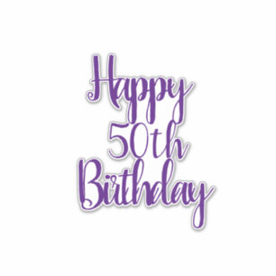 Sticker Joyeux 50e anniversaire violet Fabulous Elegant 20