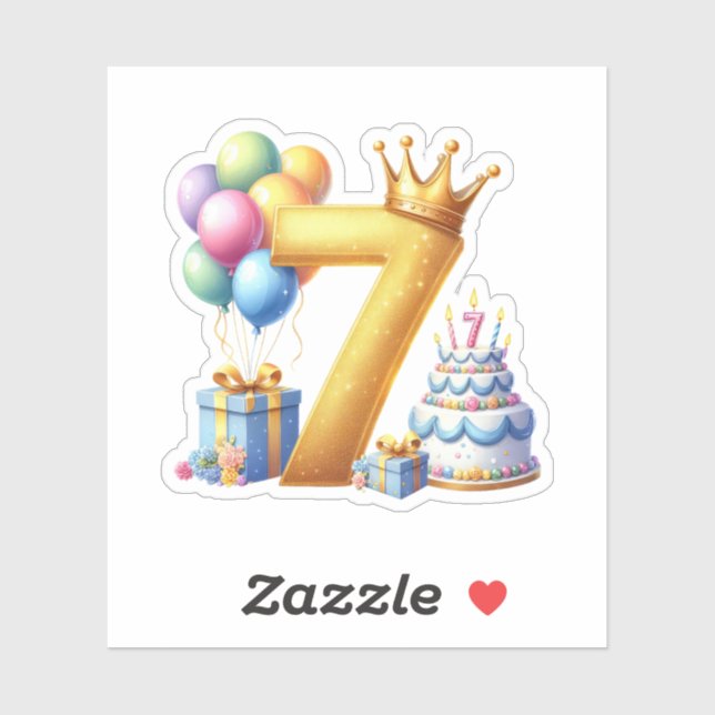 Sticker Joyeux 7ème Anniversaire (Feuille)