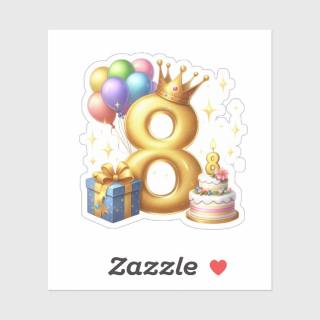 Sticker Joyeux 8e Anniversaire (Feuille)