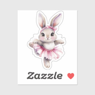 Sticker Joyeux Anniversaire à une jolie ballerine lapin à