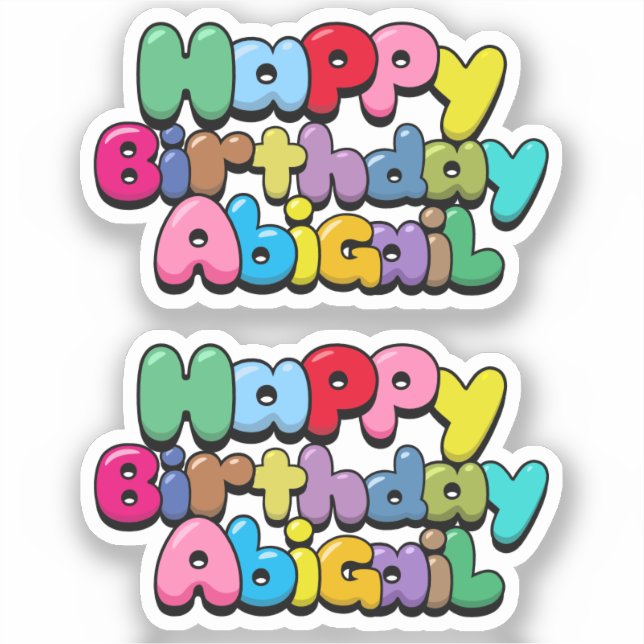 Sticker Joyeux anniversaire Abigail (Recto)