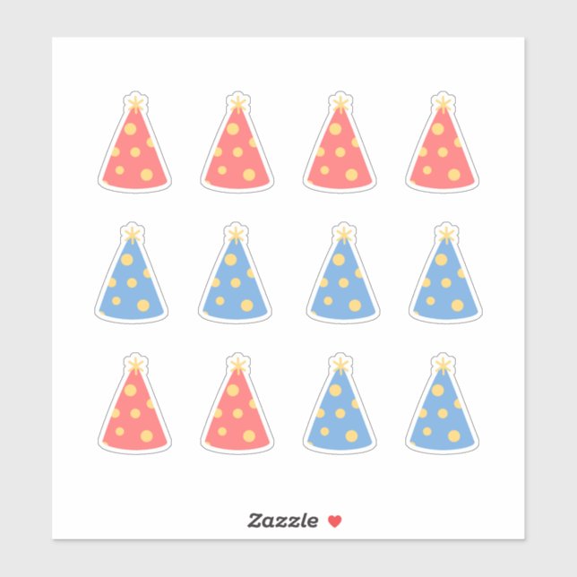 Sticker Joyeux Anniversaire Casquette Célébration Journal  (Feuille)