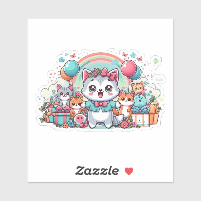 Sticker Joyeux Anniversaire, Cutie Pie (Feuille)