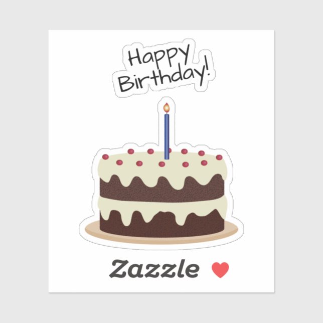 Sticker Joyeux Anniversaire de chocolat et de gateau de va (Feuille)